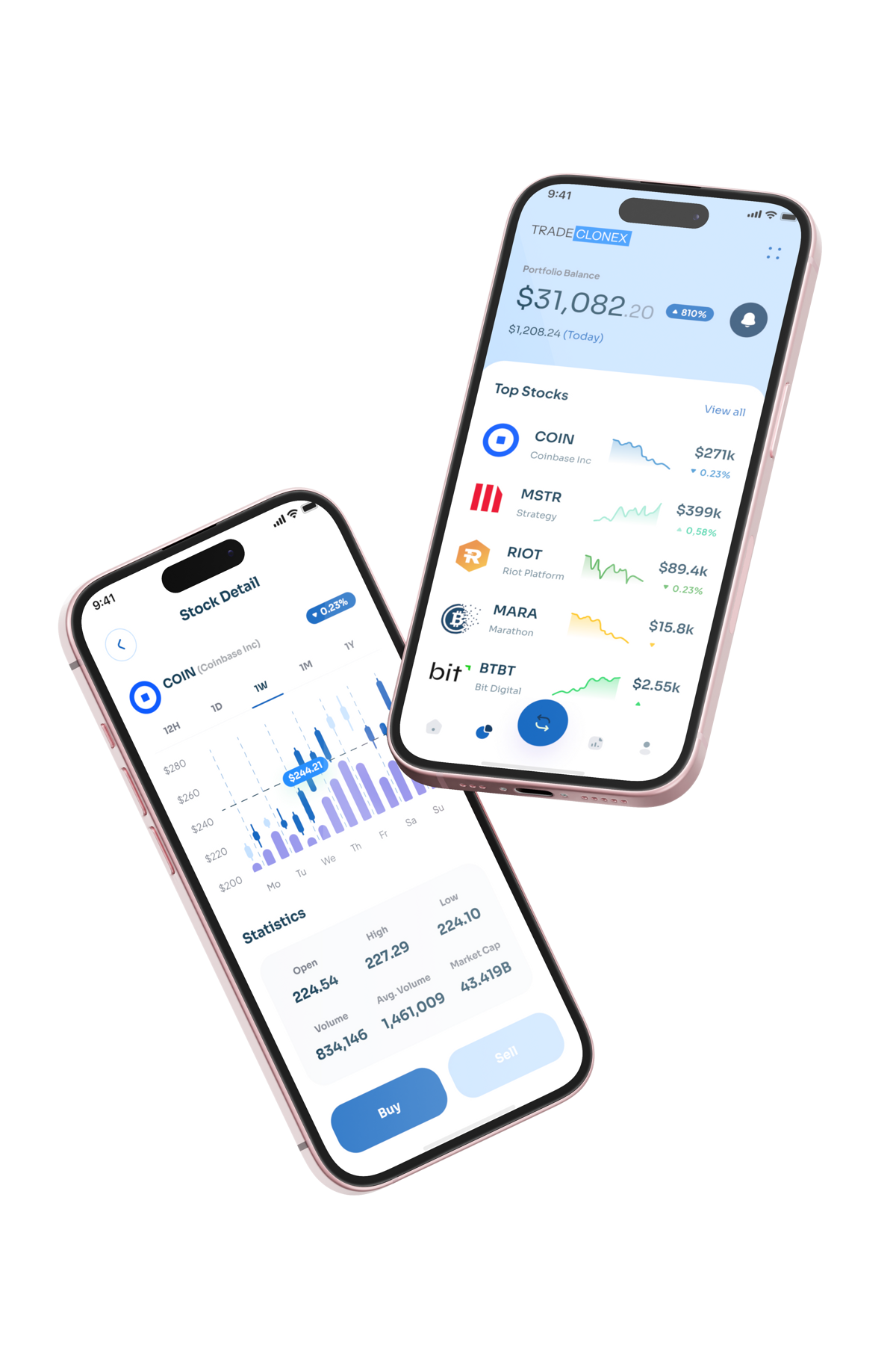 TradeCloneX mobile trading platform